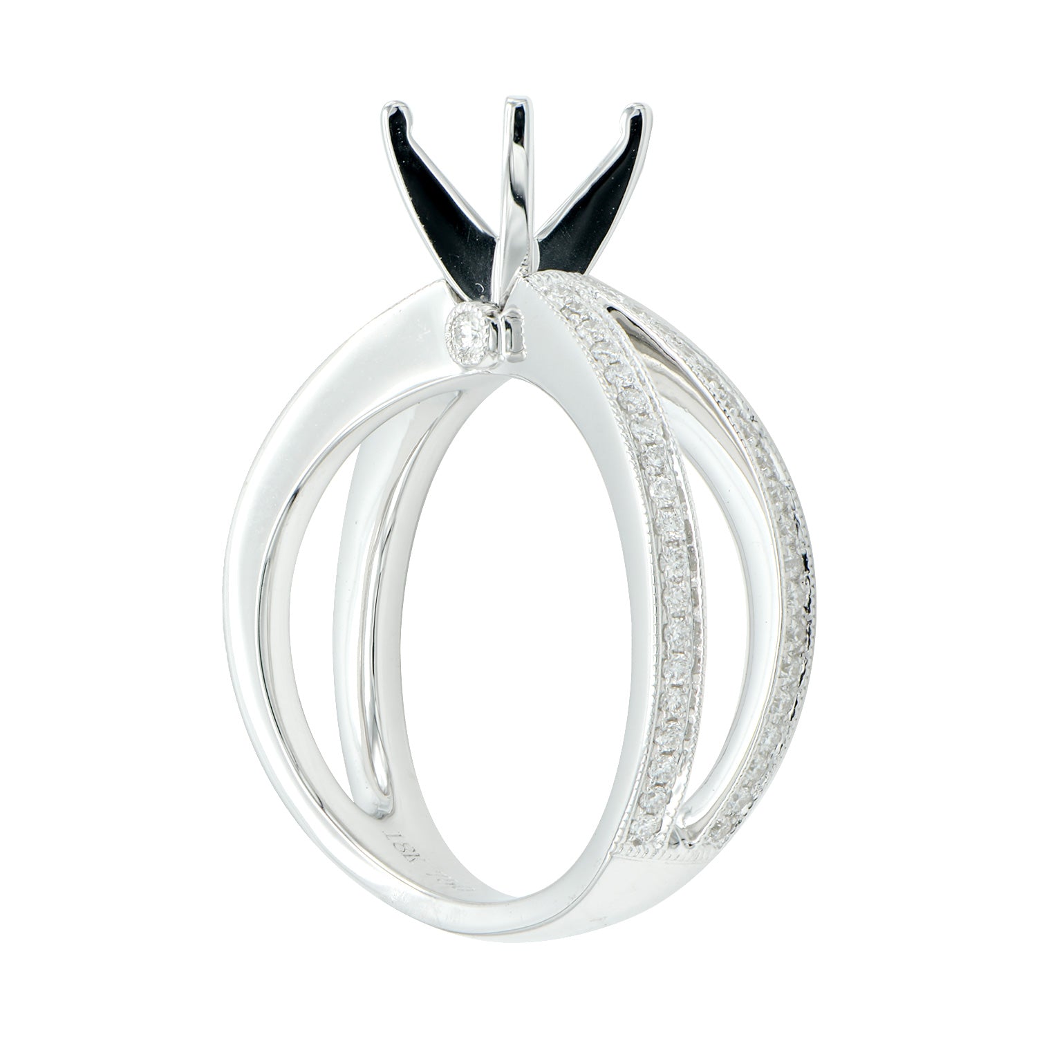 18K White Gold Engagement Ring, 0.33ct