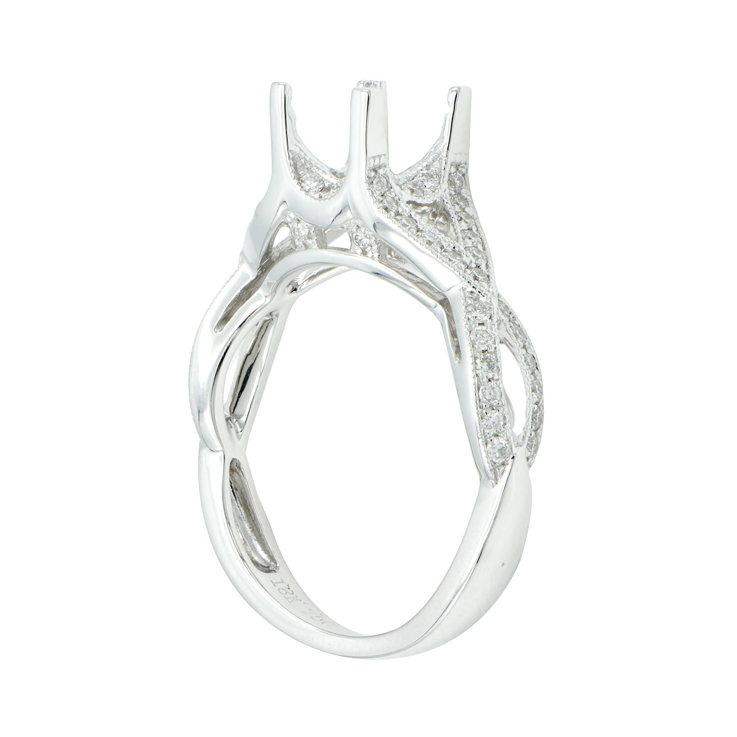 18K White Gold Engagement Ring, 0.36ct
