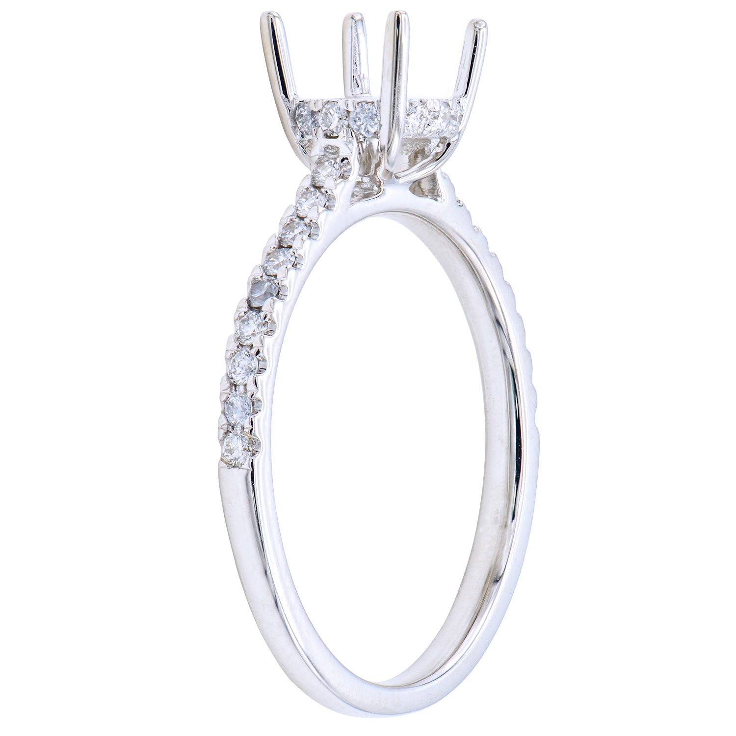 18K White Gold Engagement Ring, 0.25ct