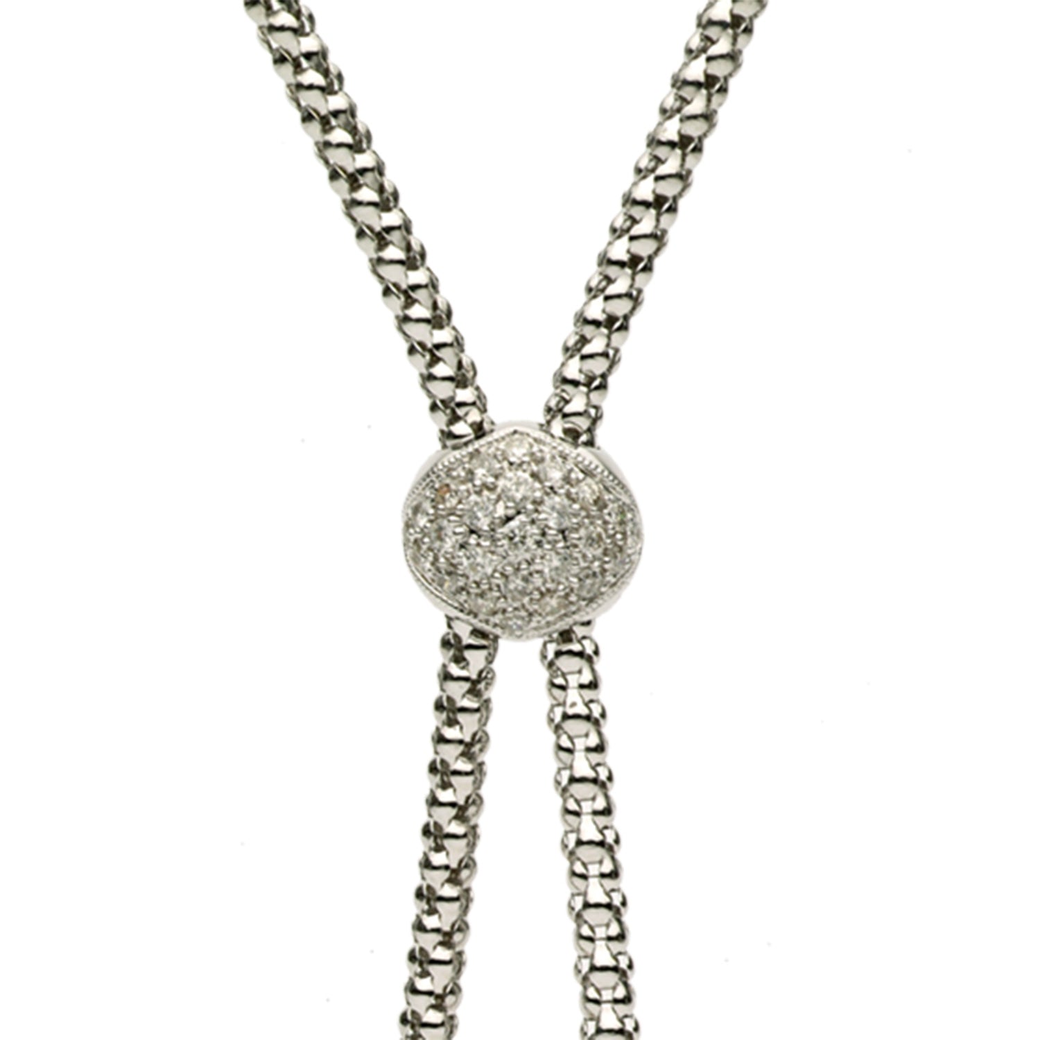 18K White Gold South Sea Pearl Necklace, 11-12mm, 0.42ct