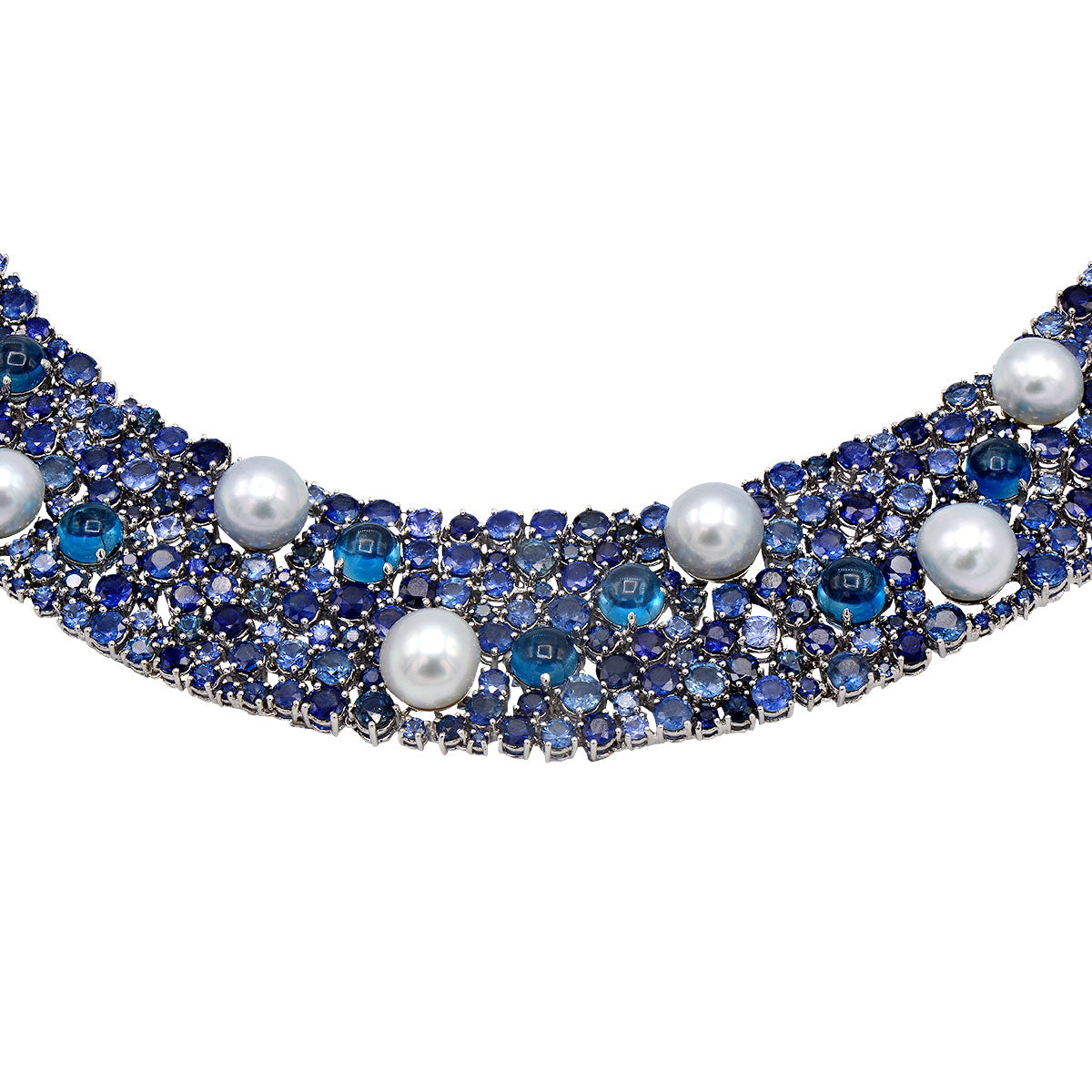 18K White Gold South Sea Pearl Necklace, 10-12mm, 167ct