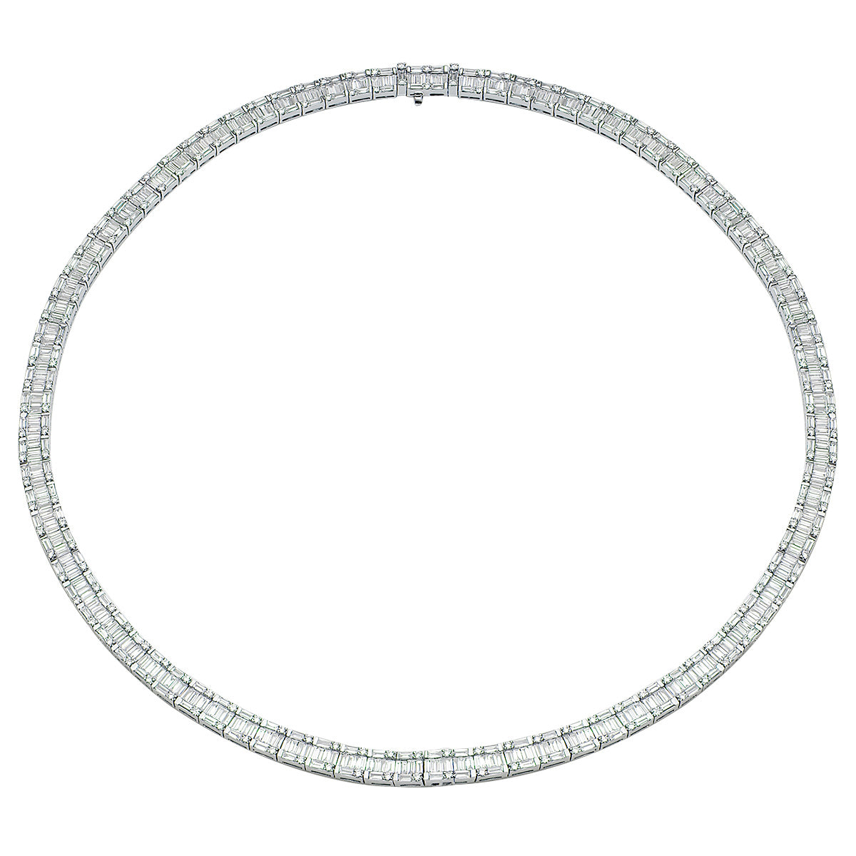 18KW Baguette Illusion Necklace