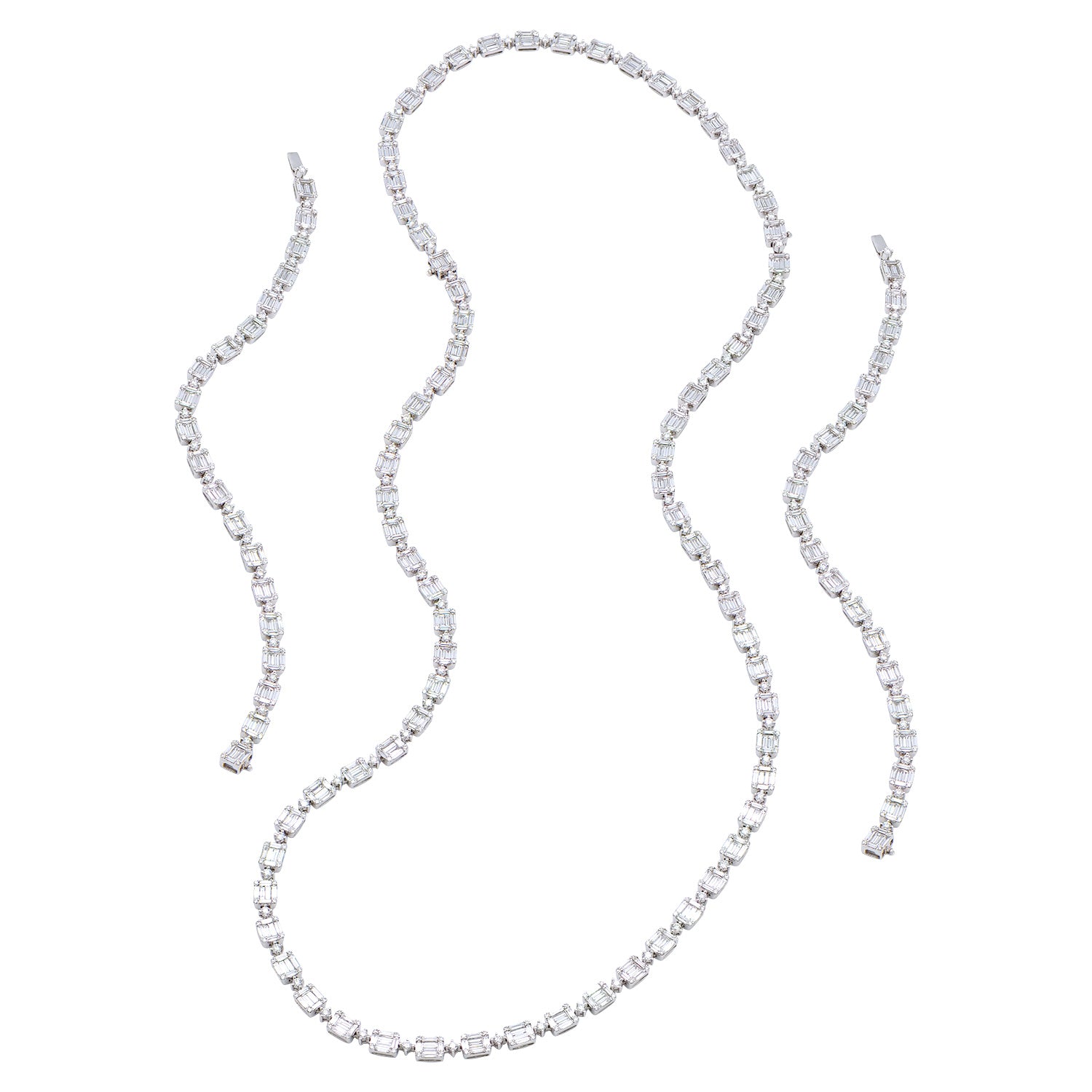 18KW Baguette Illusion Necklace