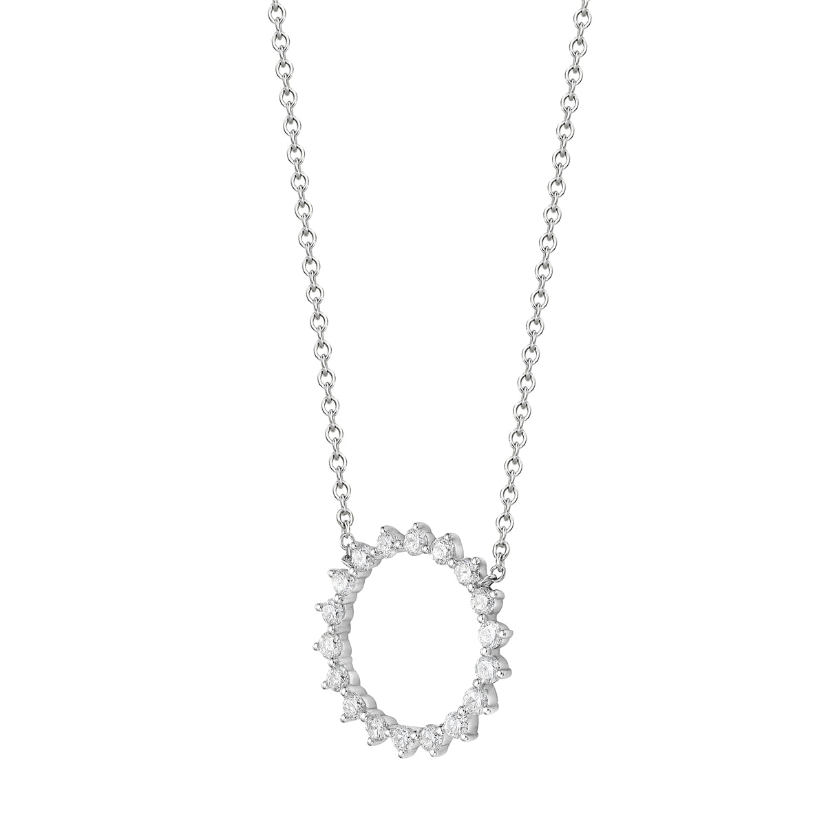Necklace 14KW/0.9G 18RD-0.47CT