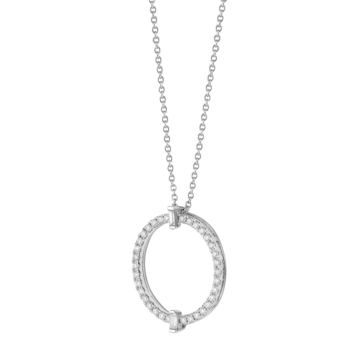 18K White Gold Diamond Necklace, 0.40ct