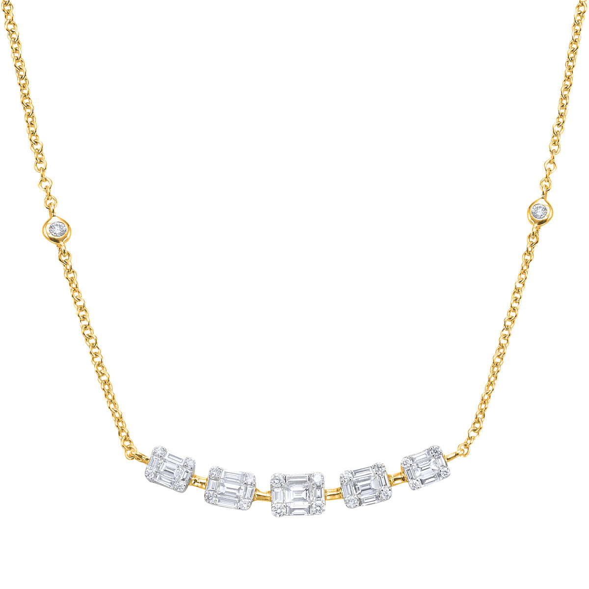 Necklace 18KY/4.89G 25BD-0.73CT 26RD-0.32CT