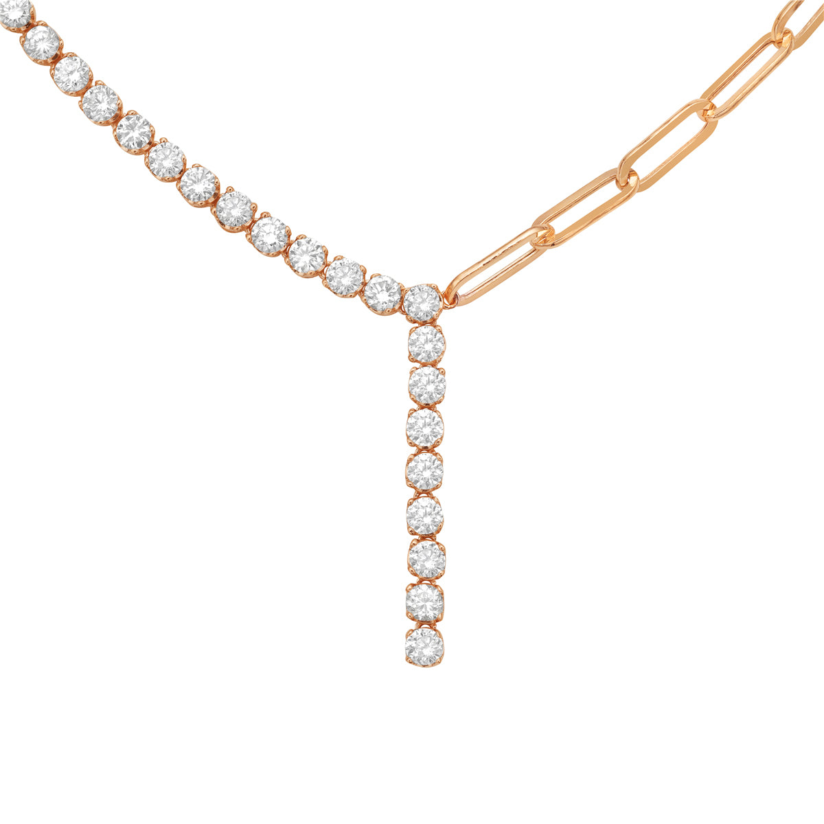 18K Rose Gold Diamond Necklace, 3.00ct