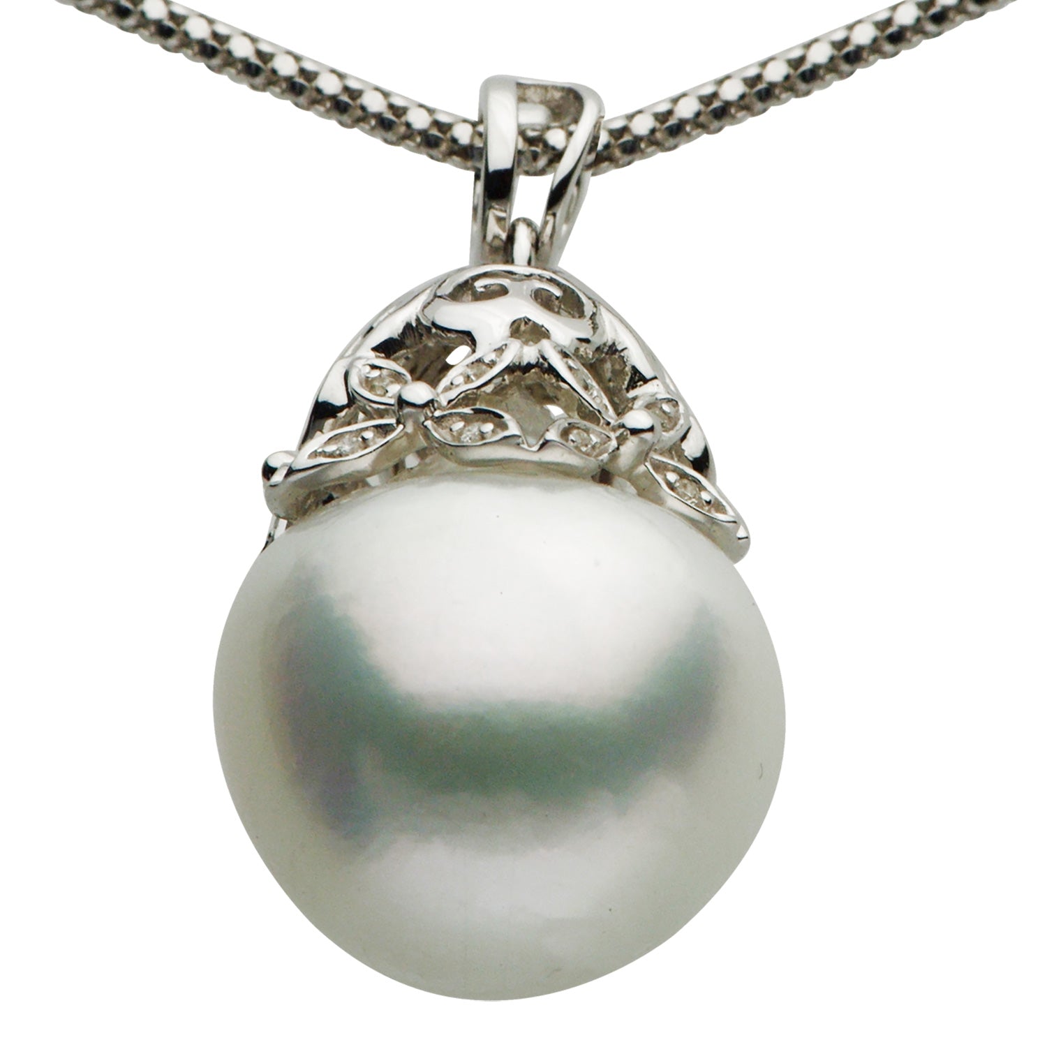 18KW White South Sea Pearl Pendant, 16-17mm