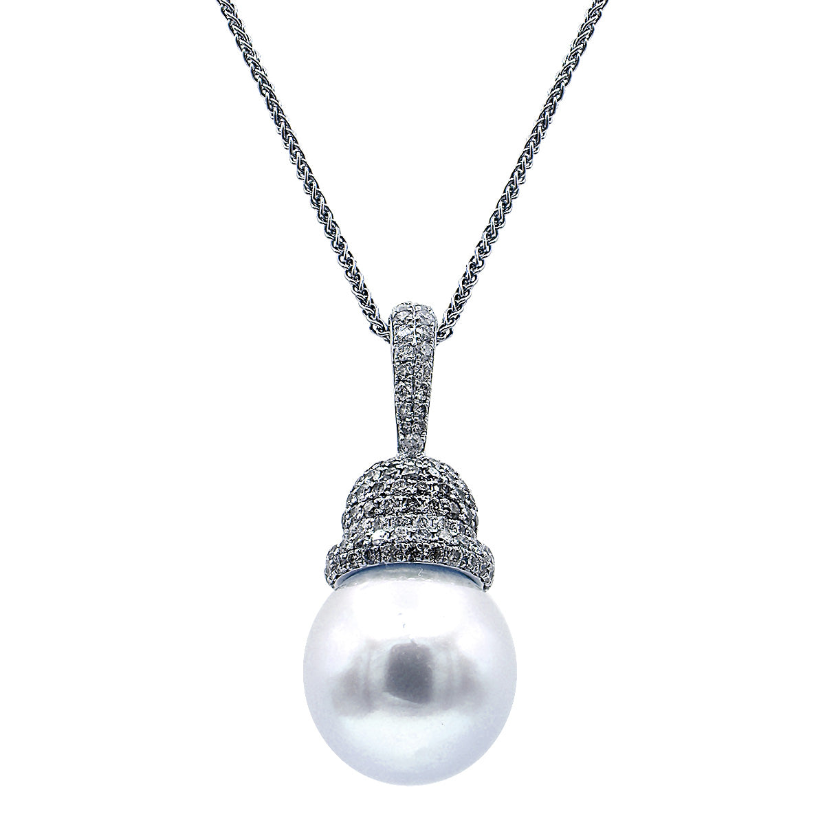 18KW White South Sea Pearl Pendant, 12-13mm