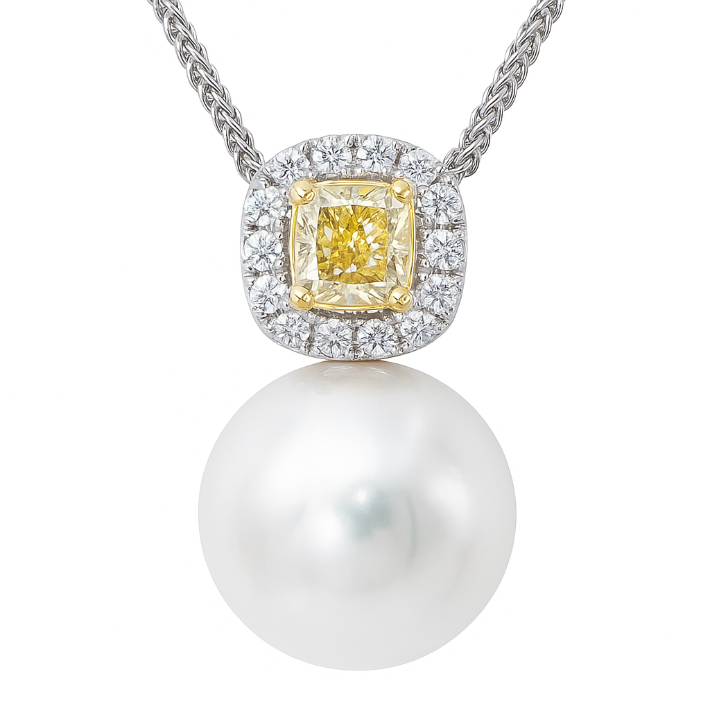 18K Golden South Sea Pearl Pendant, 14-15mm