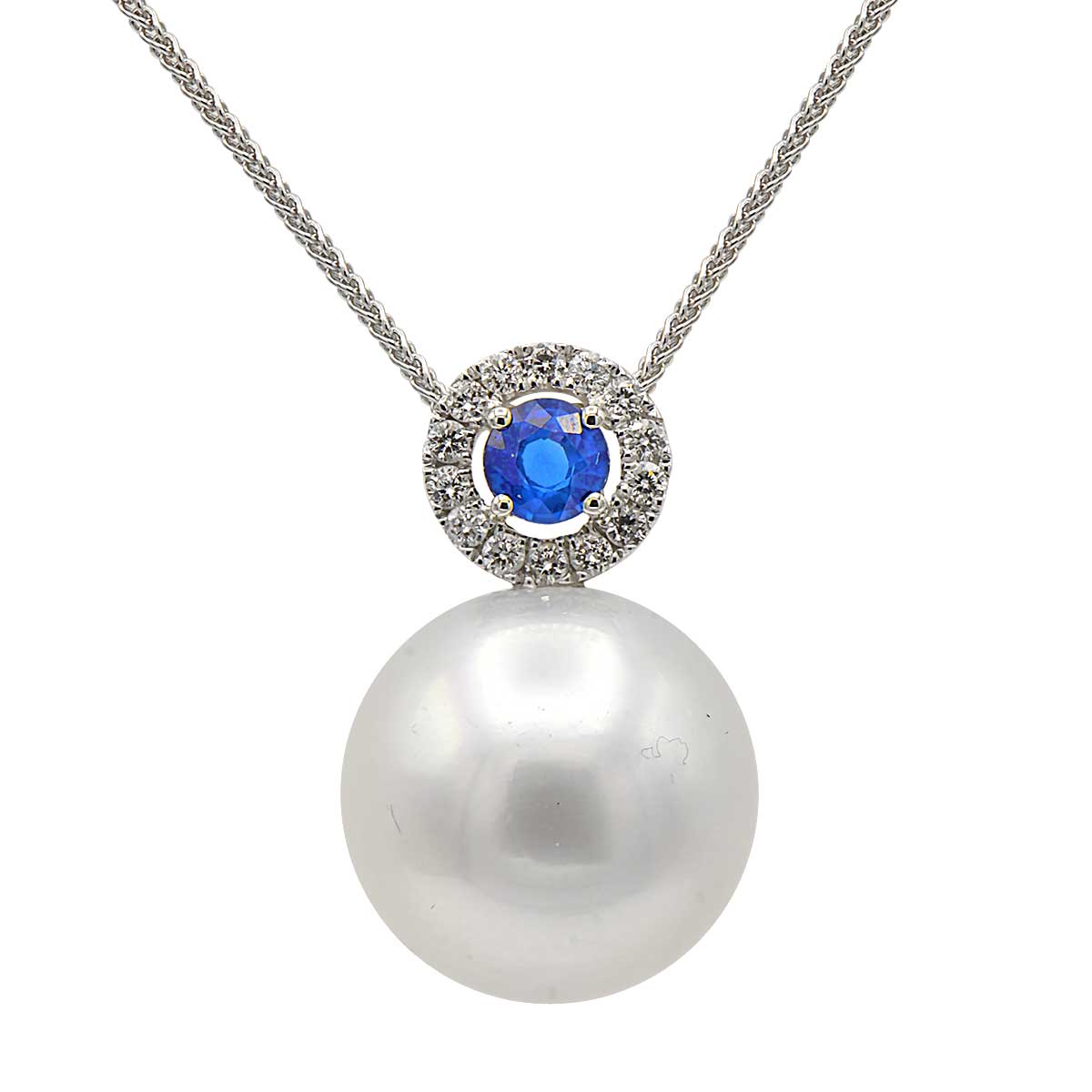 18KW White South Sea Pearl Pendant, 14-15mm