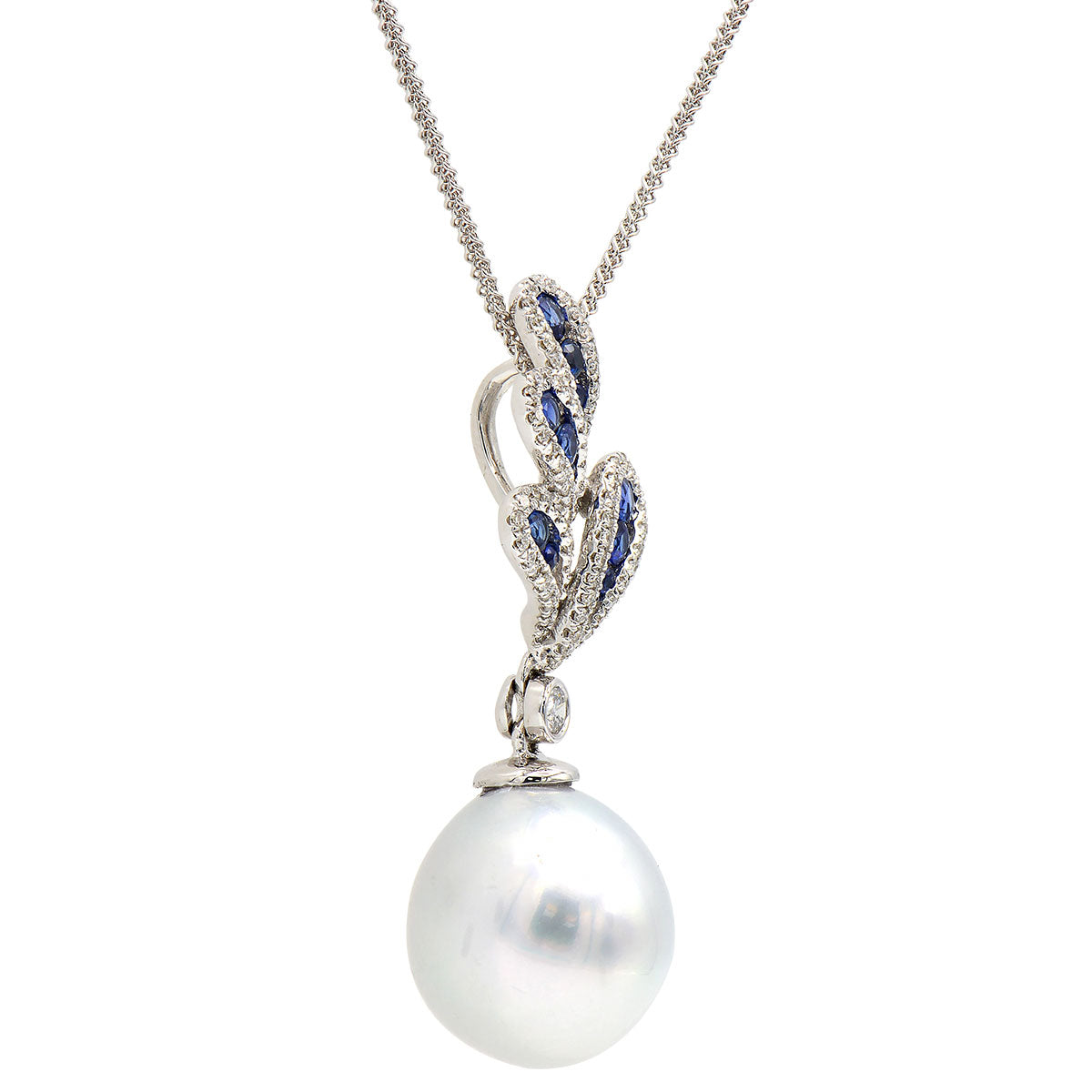 18K White Gold South Sea Pearl Pendant, 13-14mm