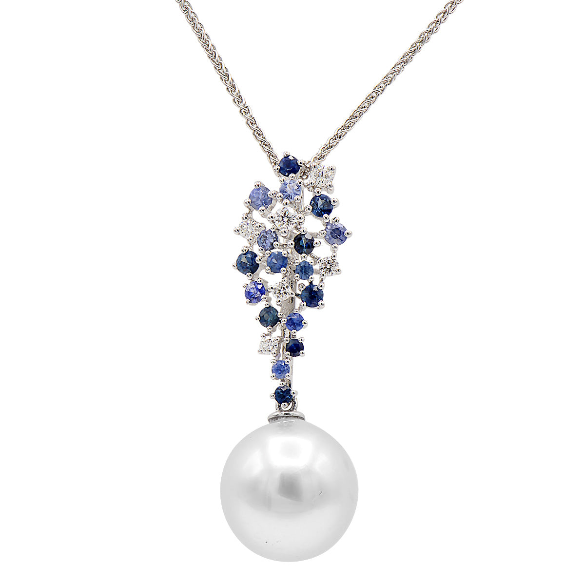 18KW White South Sea Pearl Pendant, 12-13mm