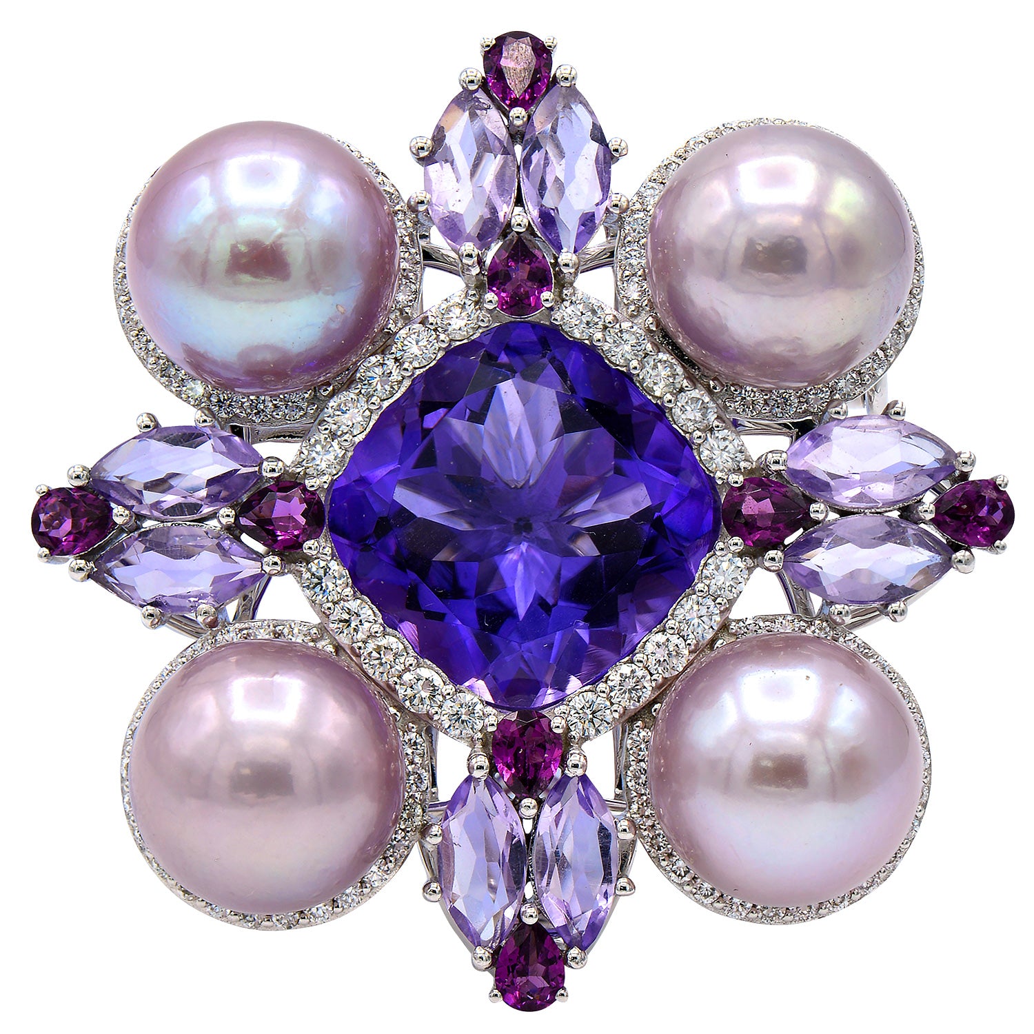 18KW Freshwater Pearl Brooch, 11-12mm