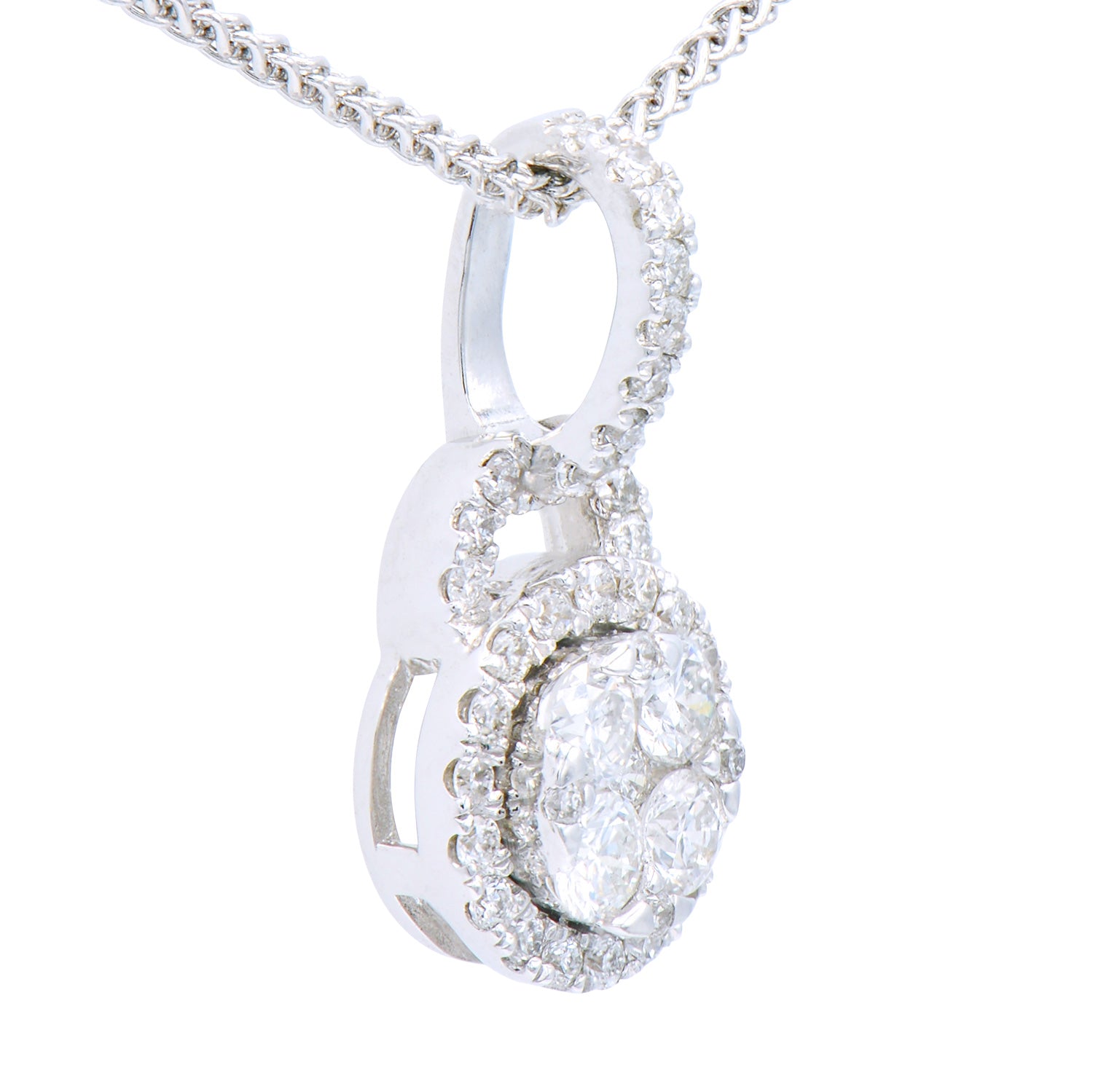 18K White Gold Diamond Illusion Pendant, 0.34ct
