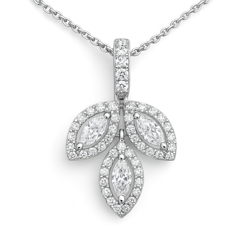18K White Gold Diamond Pendant, 0.34ct