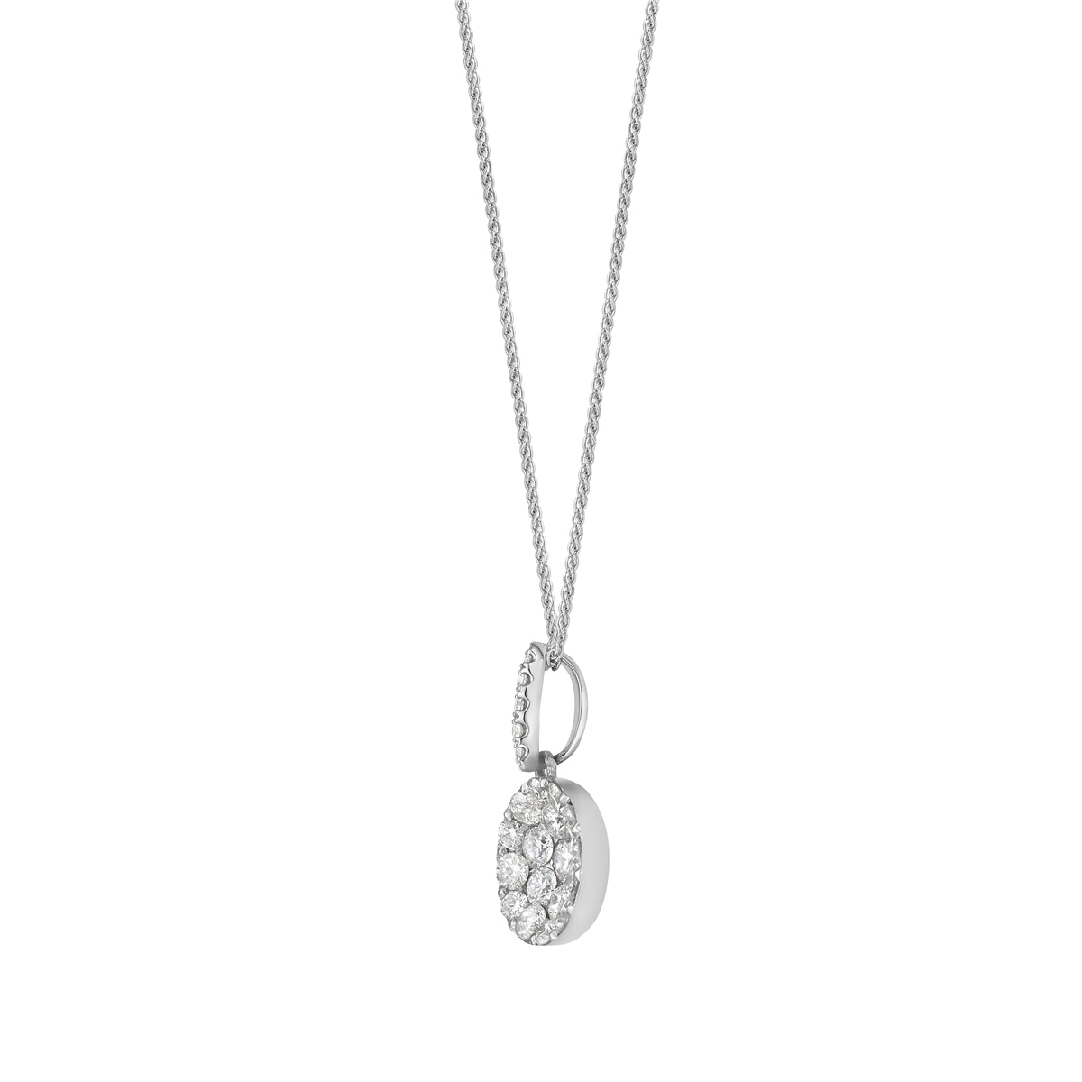 18K White Gold Diamond Hanging Necklace, 1.05ct
