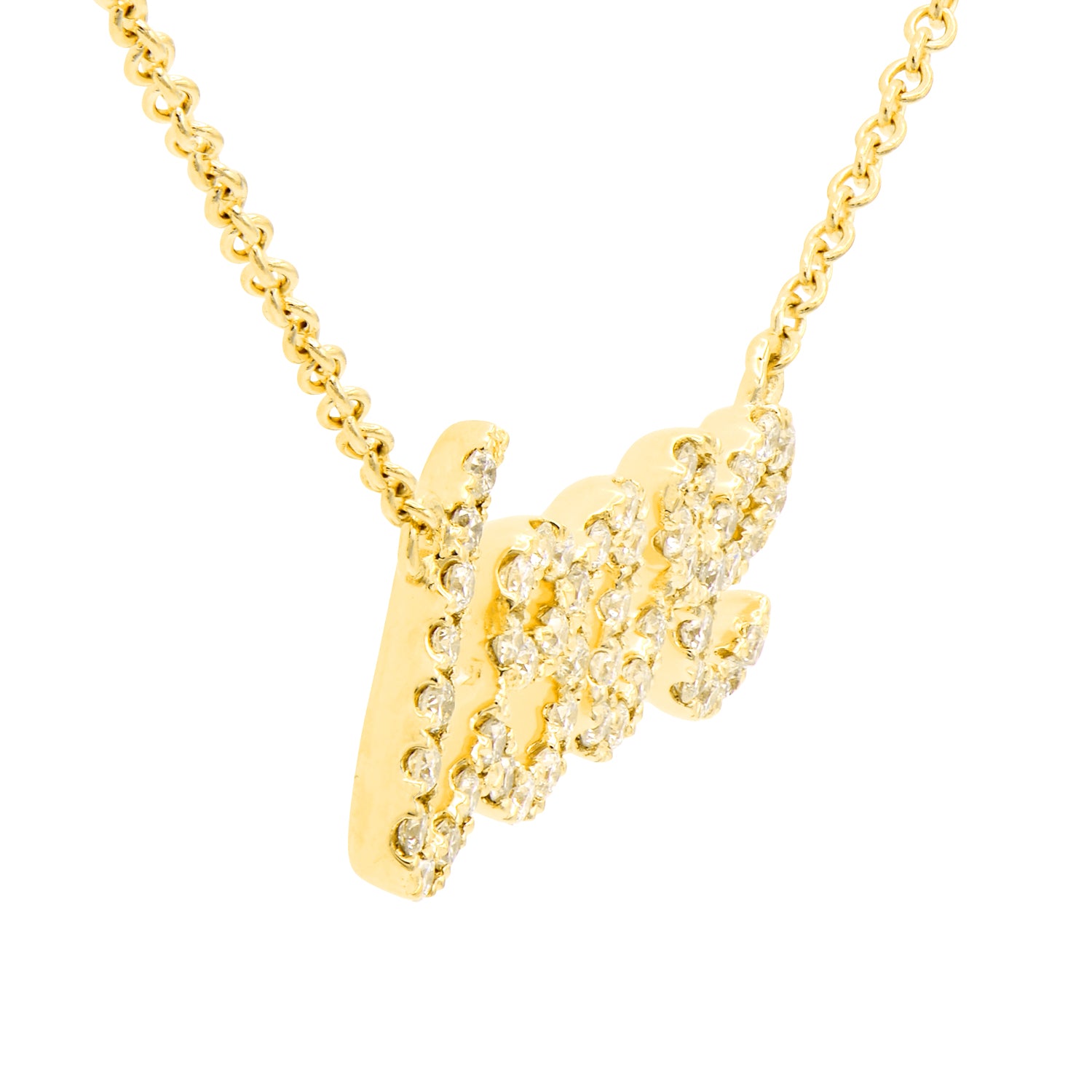 18K Yellow Gold Diamond Love Pendant, 0.16ct