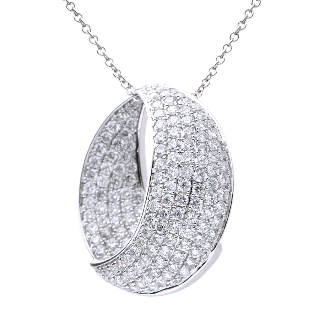 18K White Gold Diamond Pendant, 2.45ct