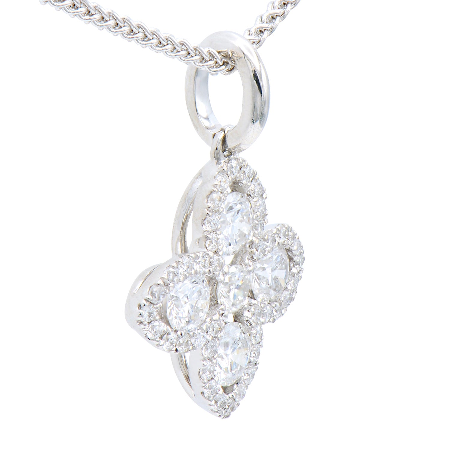 18K White Gold Diamond Pendant, 0.46ct