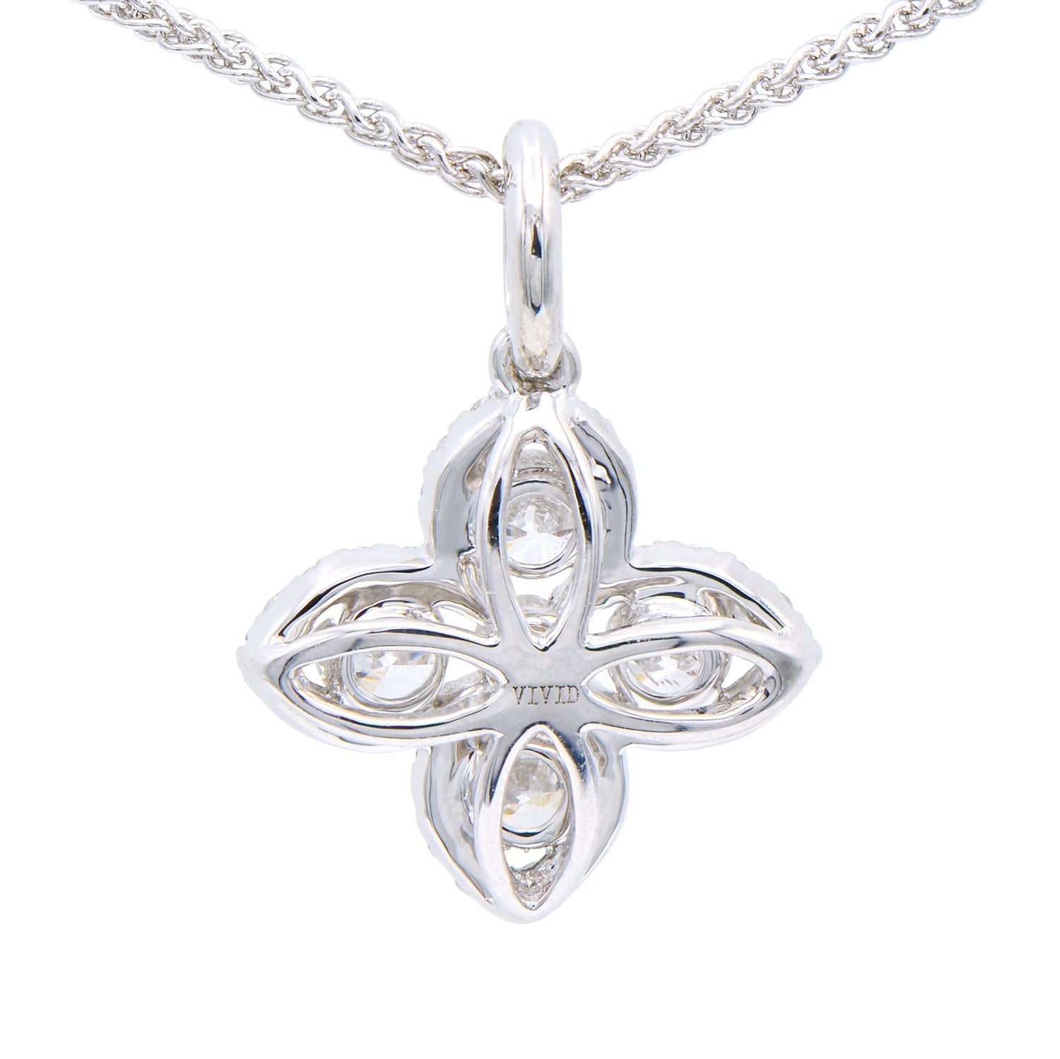 18K White Gold Diamond Pendant, 0.46ct