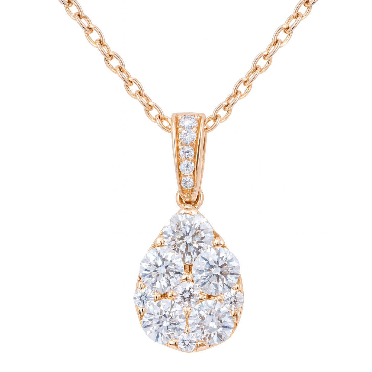 18K Rose Gold Diamond Pendant, 0.97ct