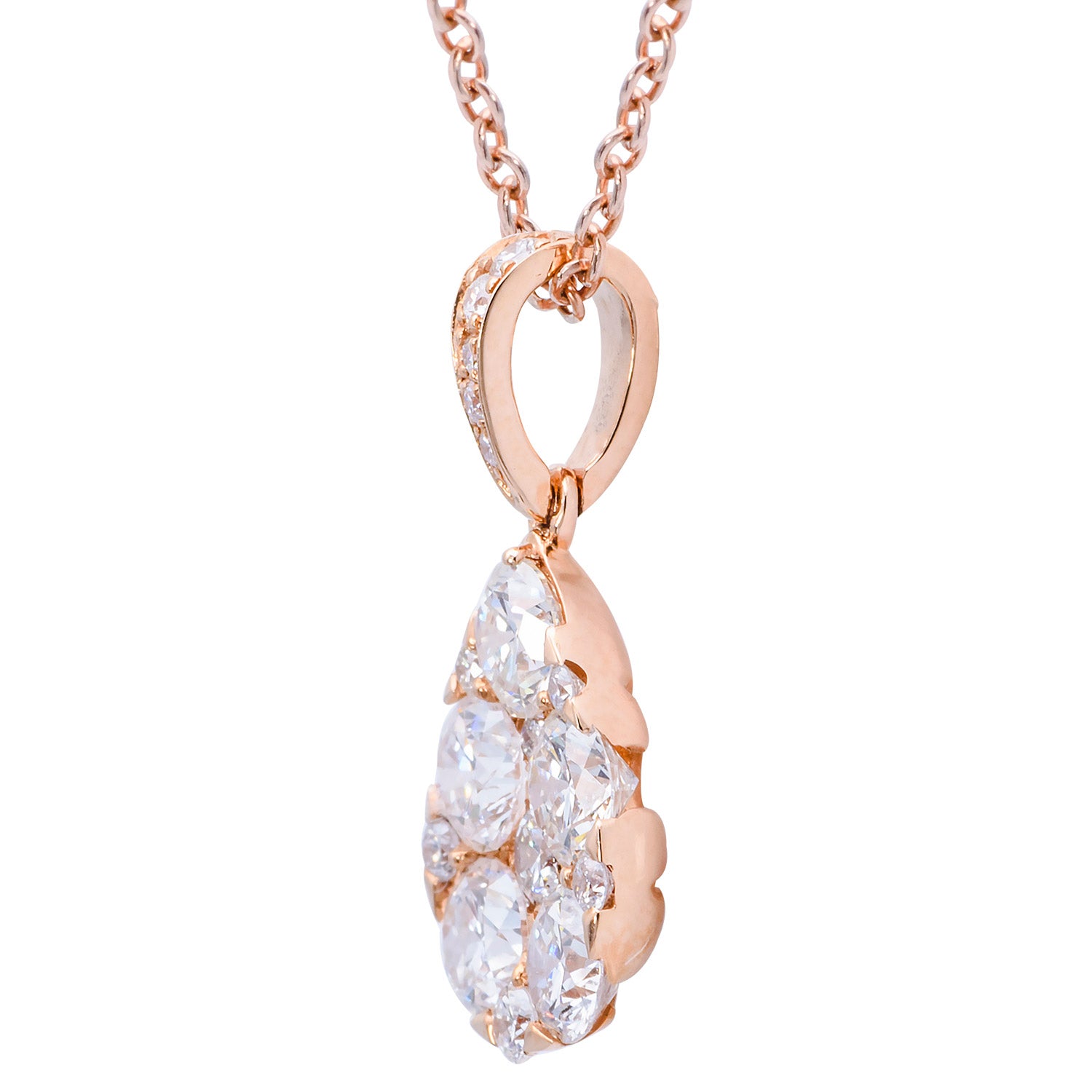 18K Rose Gold Diamond Pendant, 0.97ct