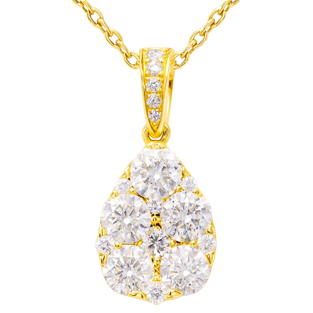 18K Yellow Gold Diamond Pendant, 1.02ct