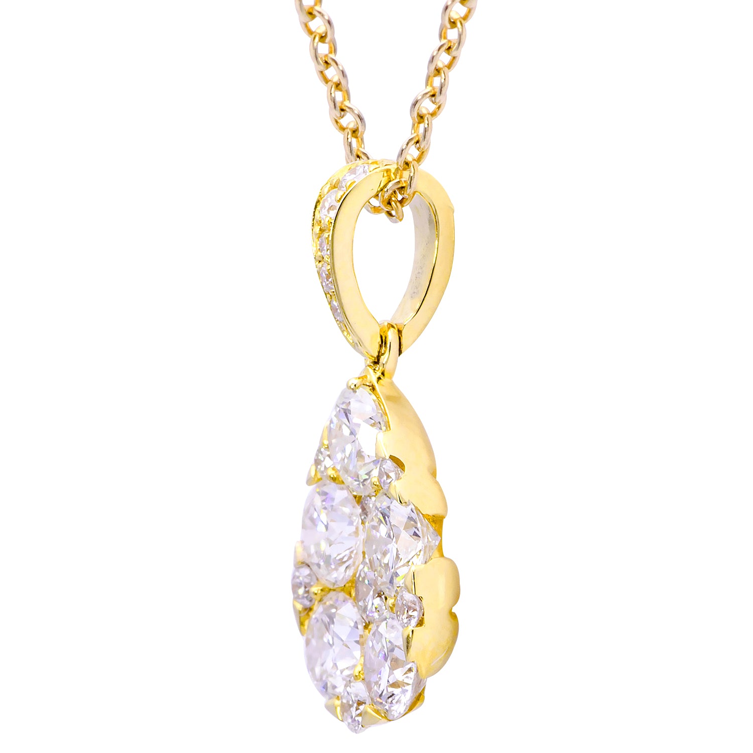 18K Yellow Gold Diamond Pendant, 1.02ct