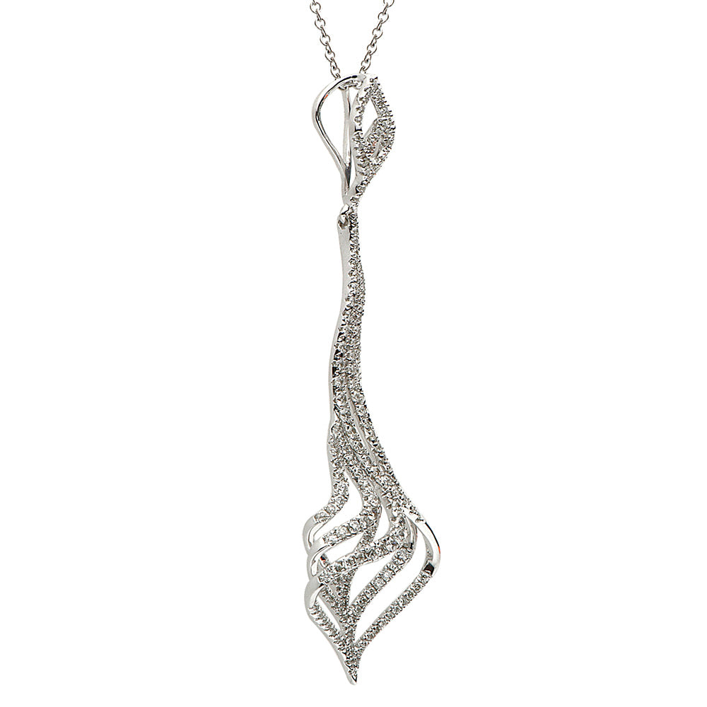 18K White Gold Diamond Pendant, 0.97ct