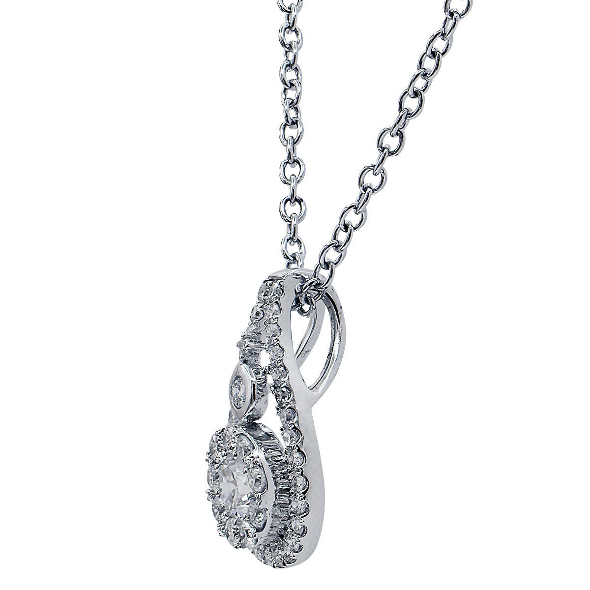 18K White Gold Diamond Pendant, 0.6ct