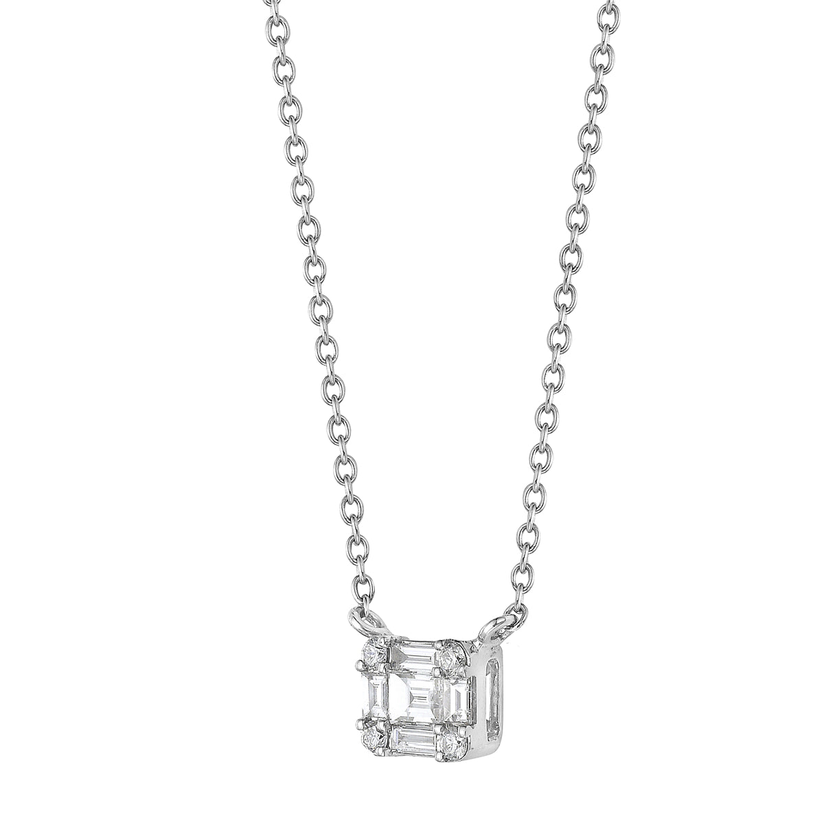 18K White Gold Diamond Necklace, 0.37ct