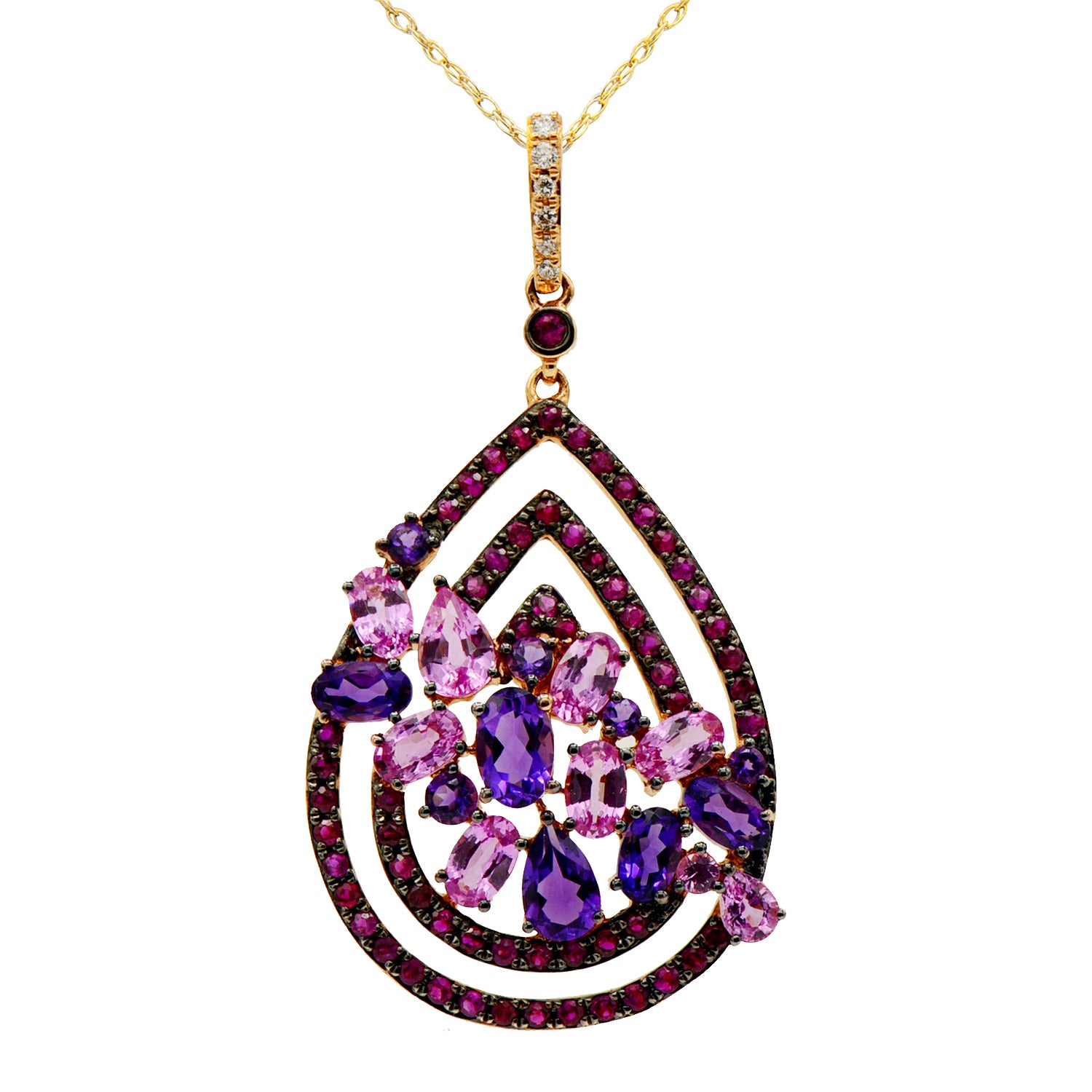 18K Rose Gold Ruby Pendant, 6ct