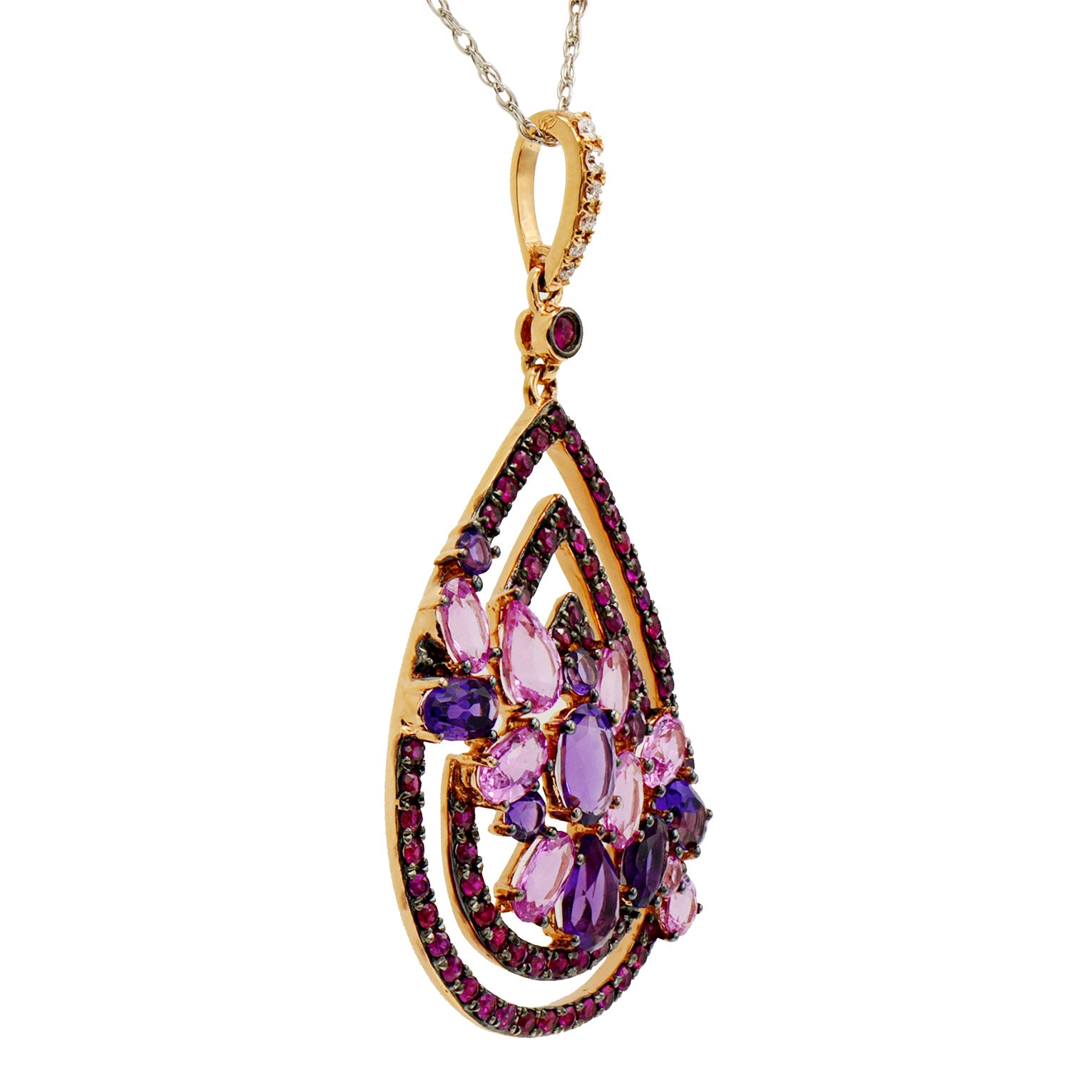 18K Rose Gold Ruby Pendant, 6ct