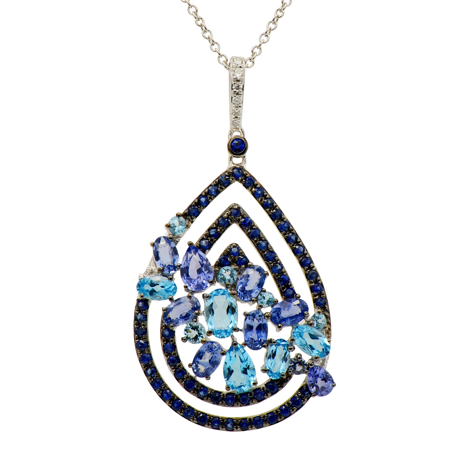 18KW Blue Sapphire Pendant