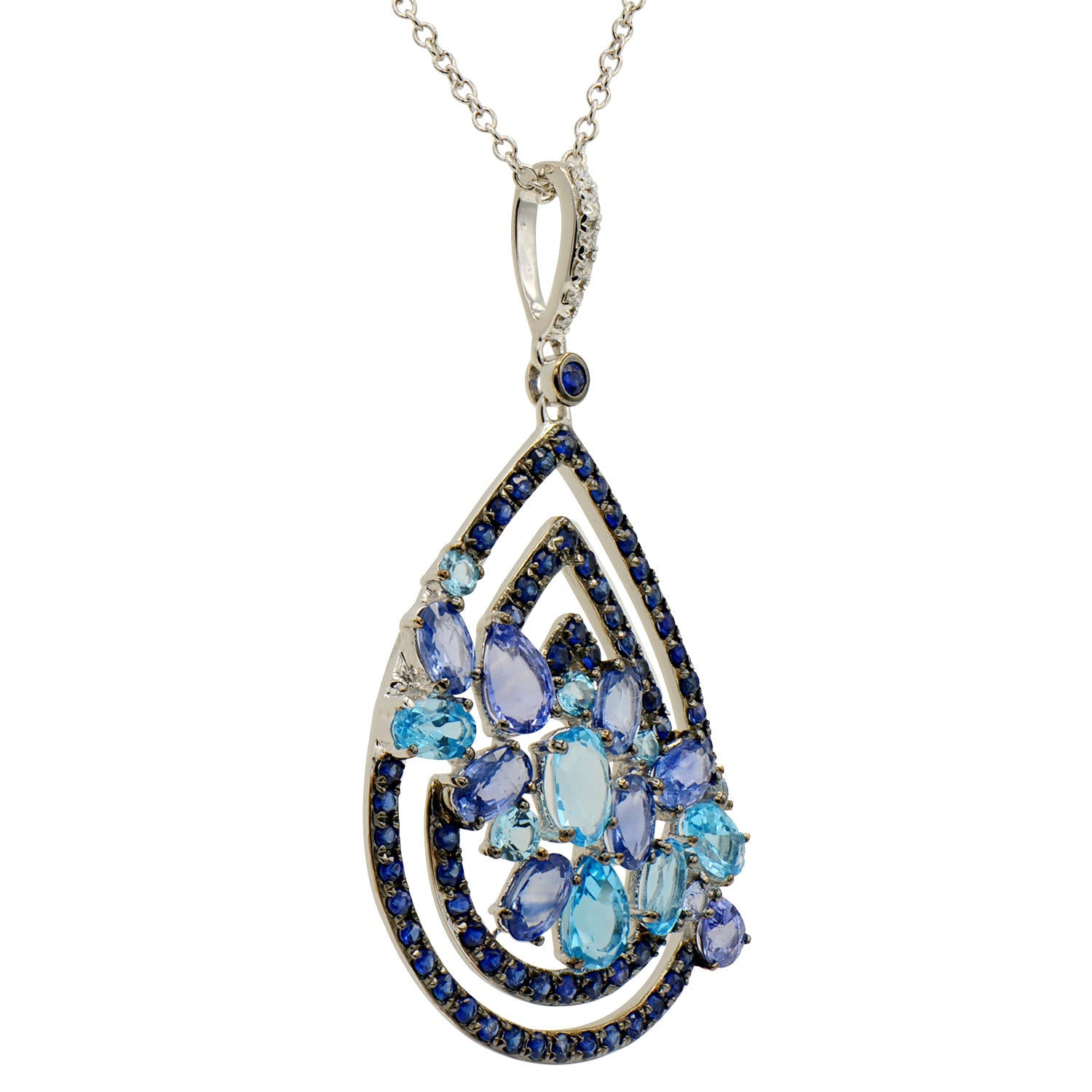 18KW Blue Sapphire Pendant