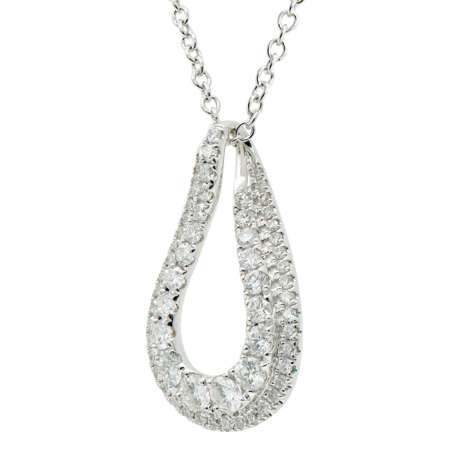18K White Gold Diamond Pendant, 0.6ct
