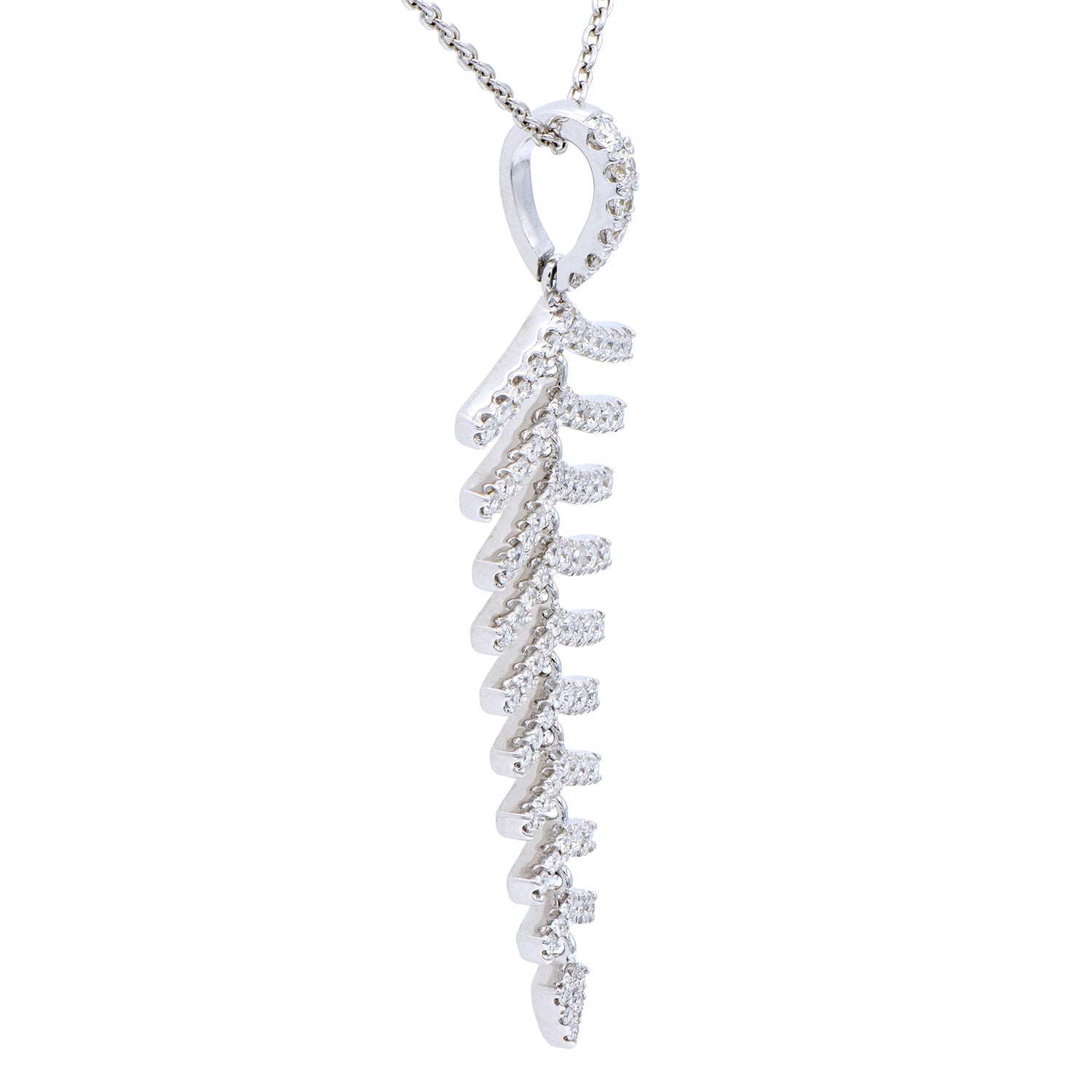 18K White Gold Diamond Pendant, 0.65ct