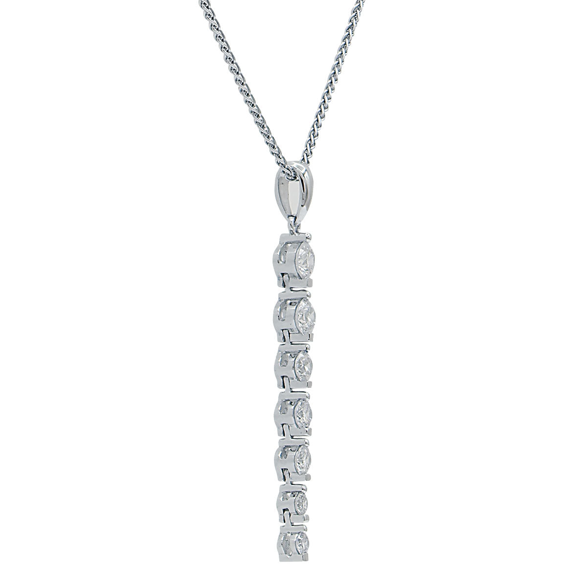 18K White Gold Diamond Pendant, 0.65ct