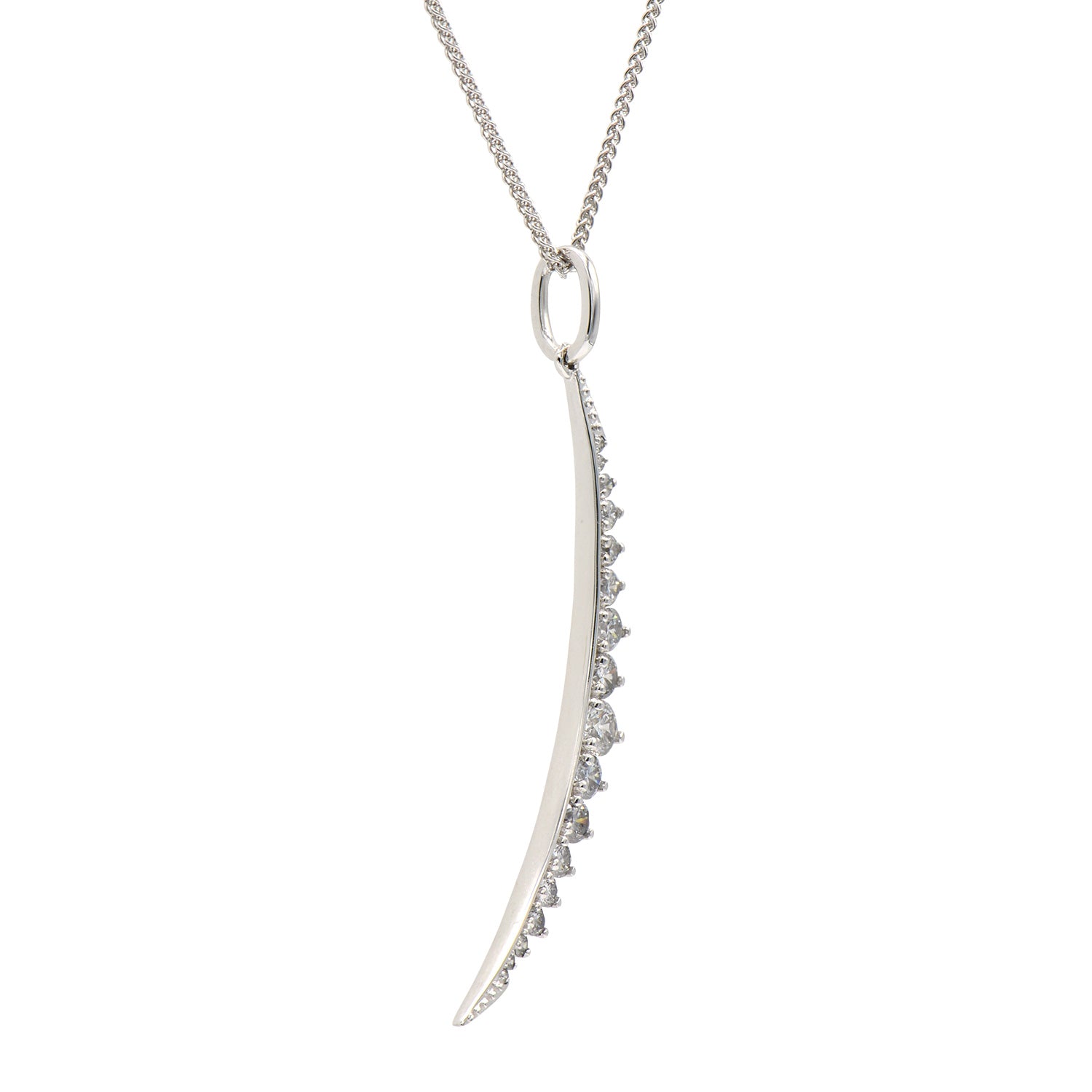 18K White Gold Diamond Pendant, 0.67ct