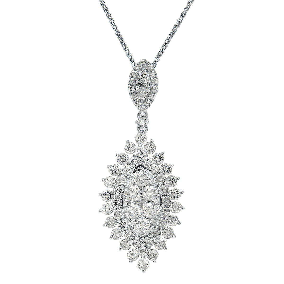 18K White Gold Diamond Pendant, 2.25ct