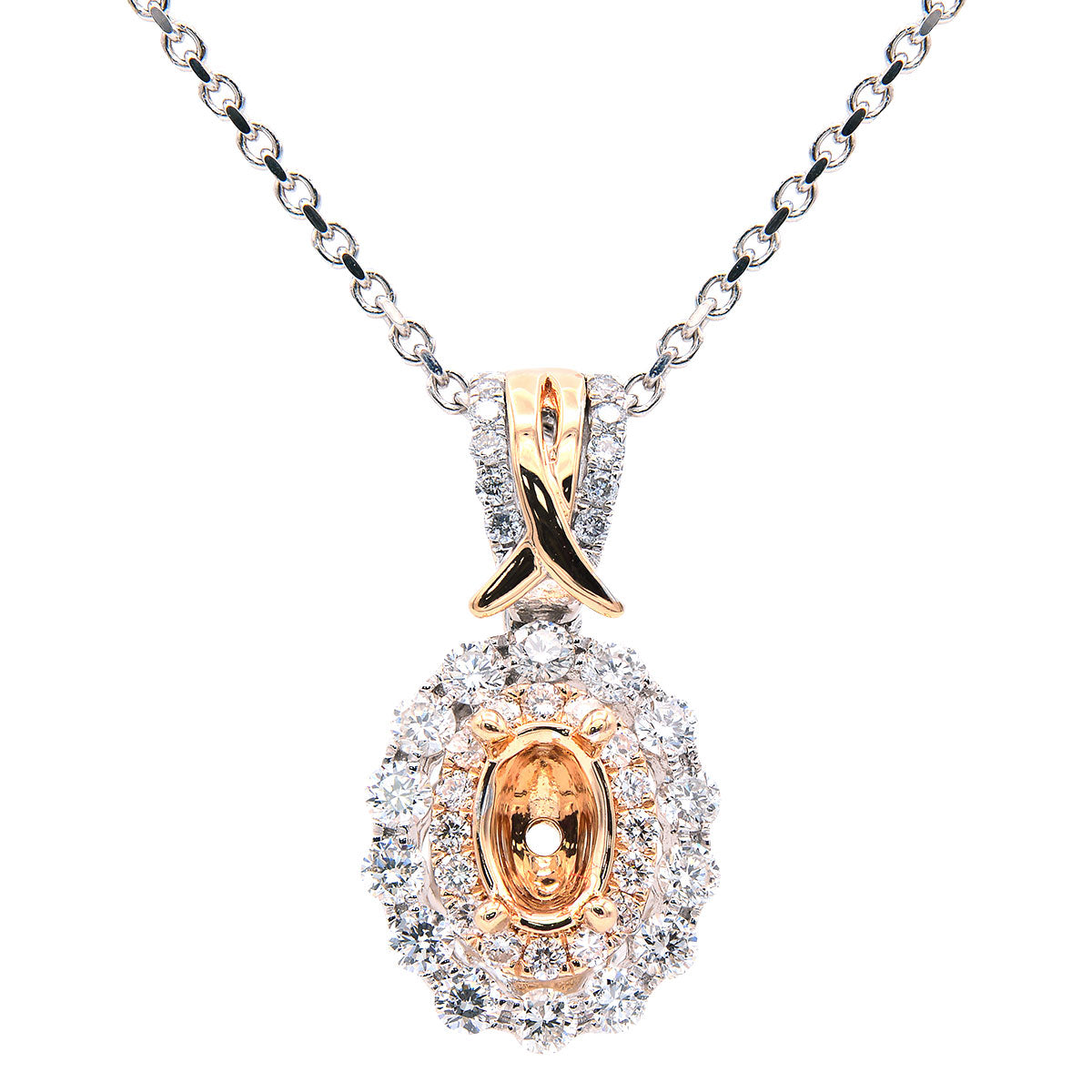 18K White Gold Diamond Pendant, 0.5ct