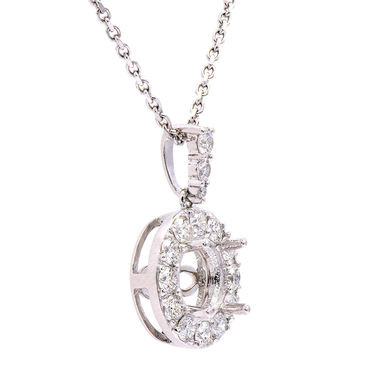 18K White Gold Diamond Pendant, 0.44ct