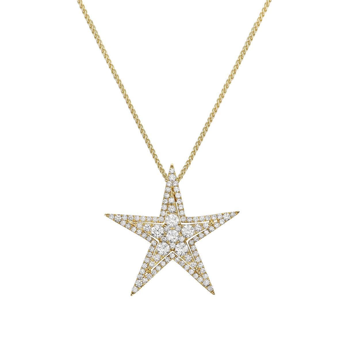 18KY Diamond Star Pendant