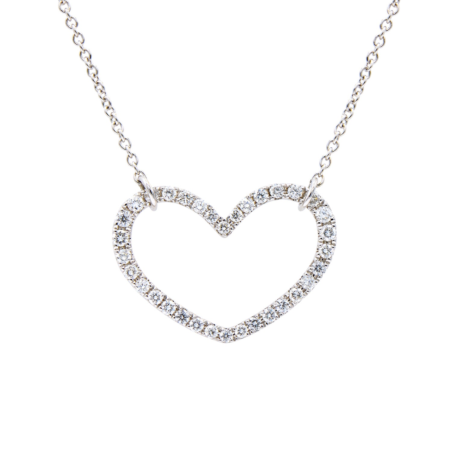 18KW Diamond Heart Pendant