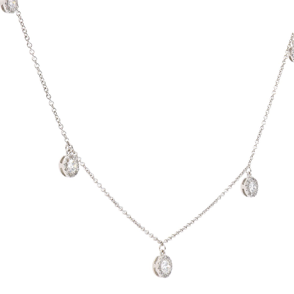 14K White Gold Diamond Necklace, 0.58ct