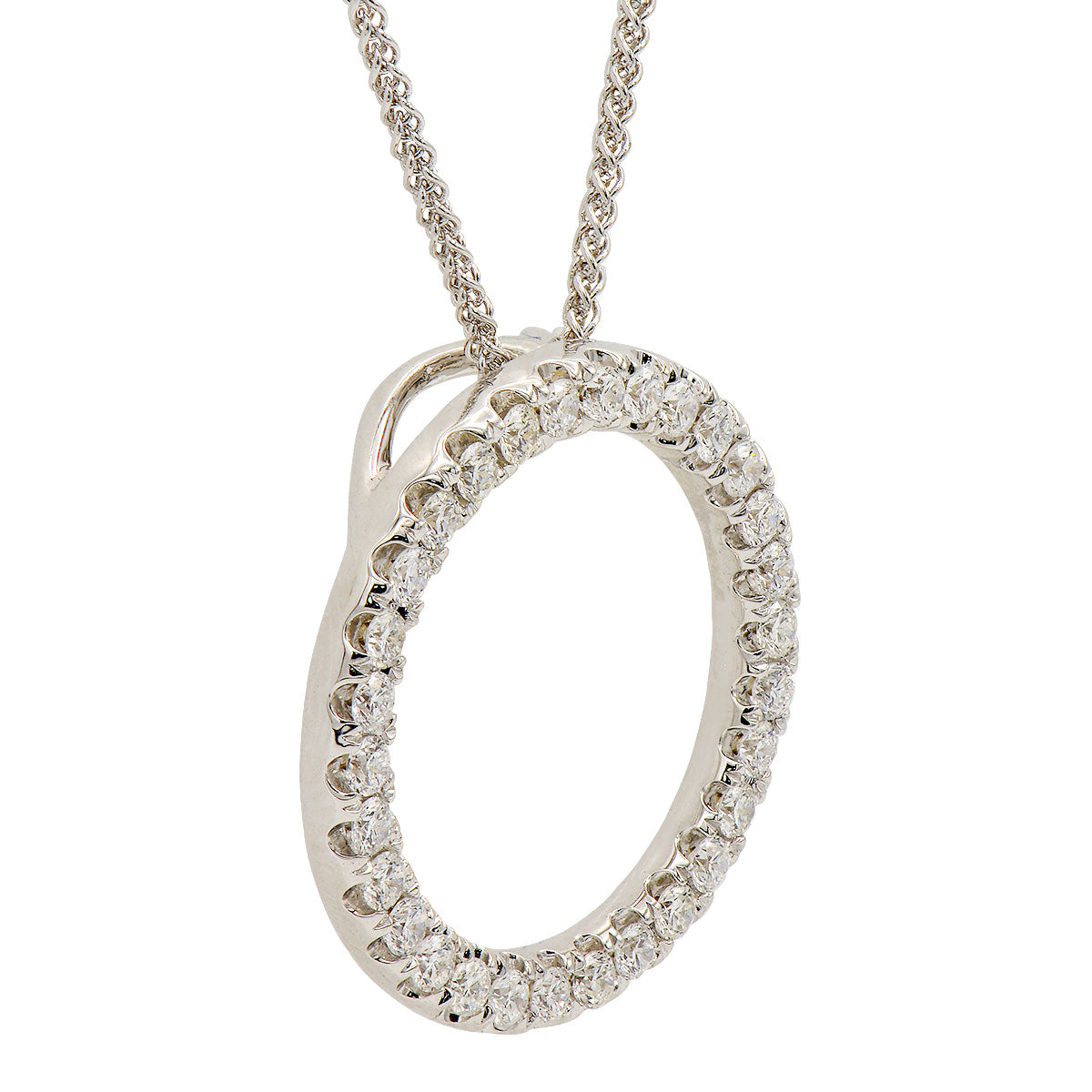 18K White Gold Diamond Pendant, 0.51ct