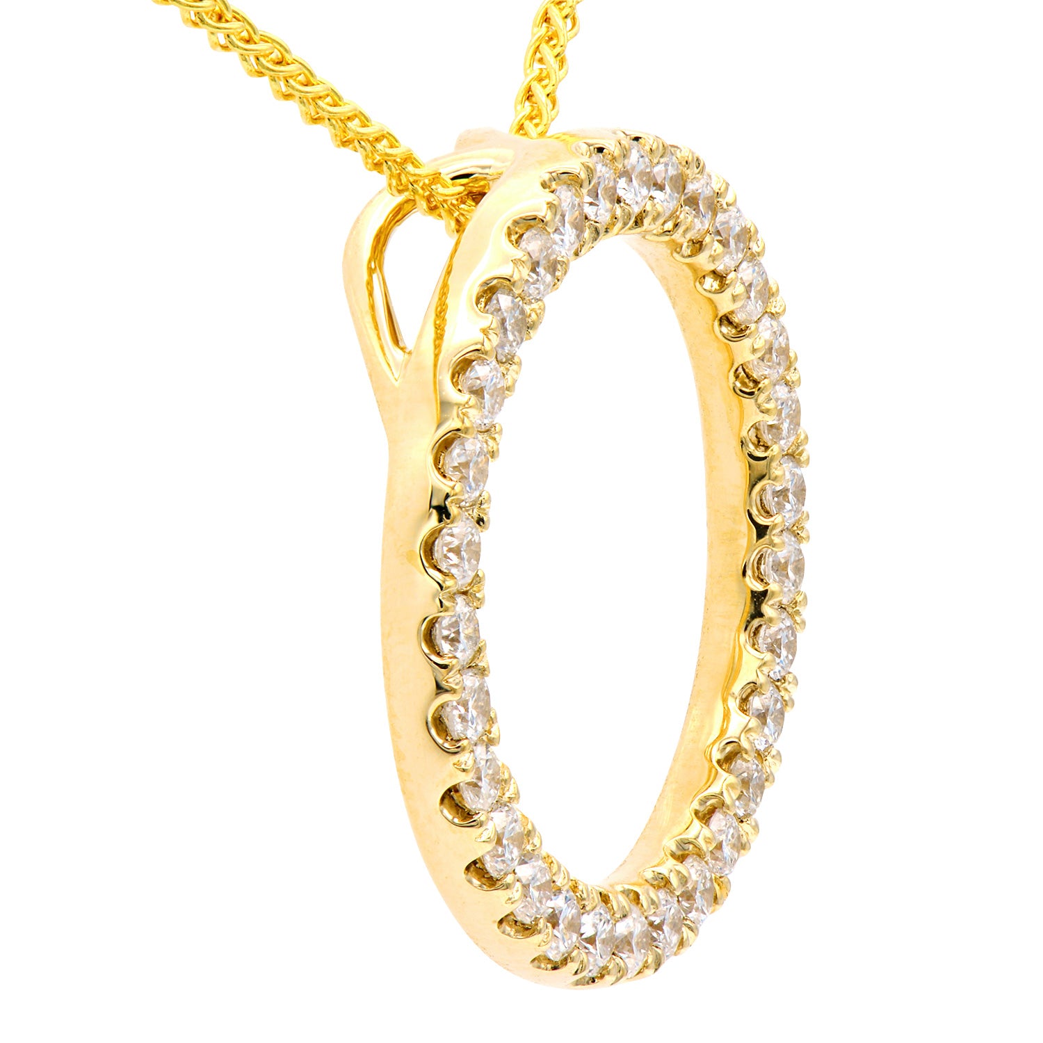 18K Yellow Gold Diamond Pendant, 0.51ct