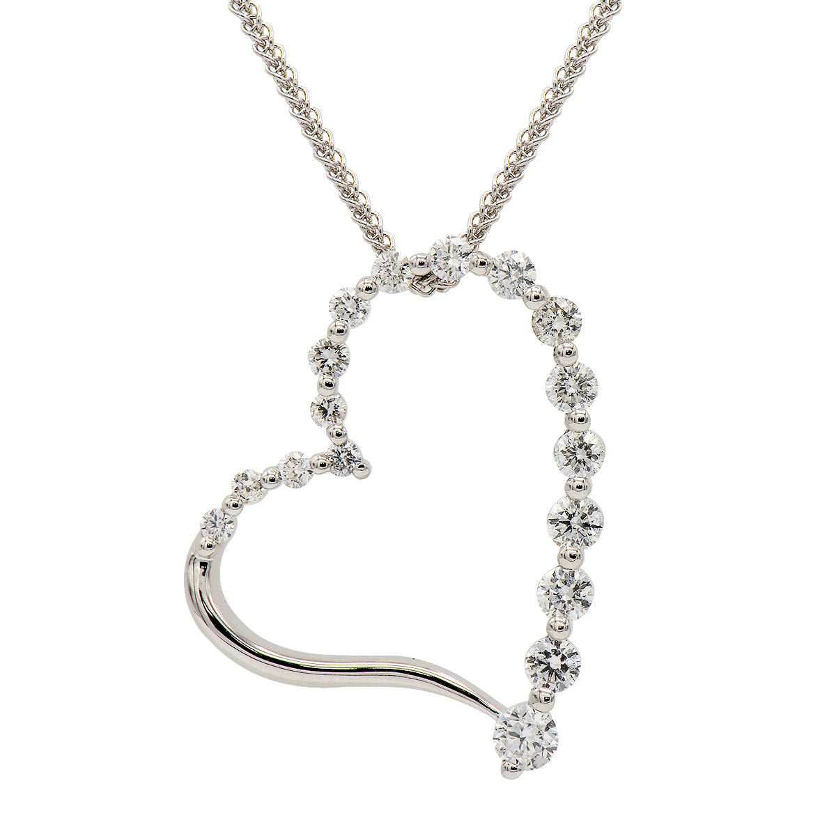 18KW Diamond Heart Pendant