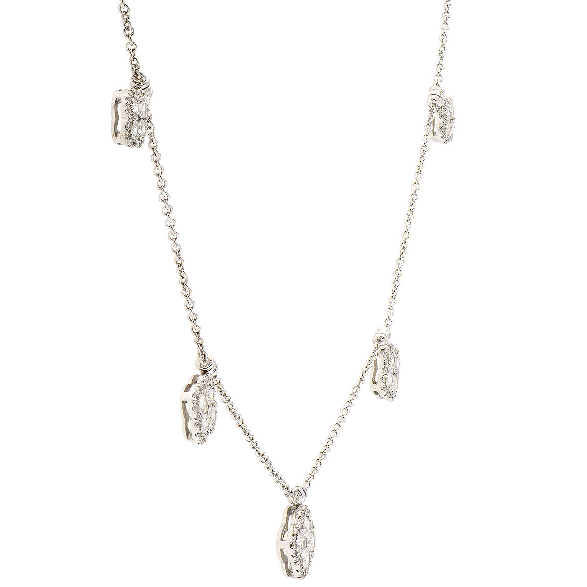 18K White Gold Diamond Pendant, 1.11ct